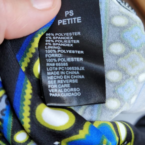 Perceptions Petite Blue Short Sleeve Pleated Front Dress Petite Small PS 994 - Picture 4 of 5